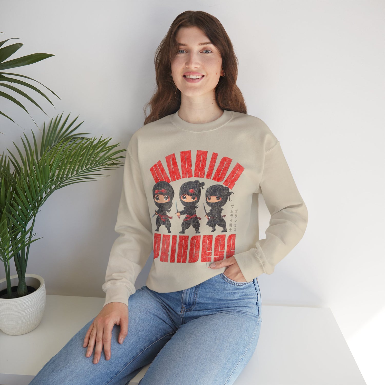 SAMURAI WARRIOR PRINCESS Heavy Blend Crewneck Sweatshirt