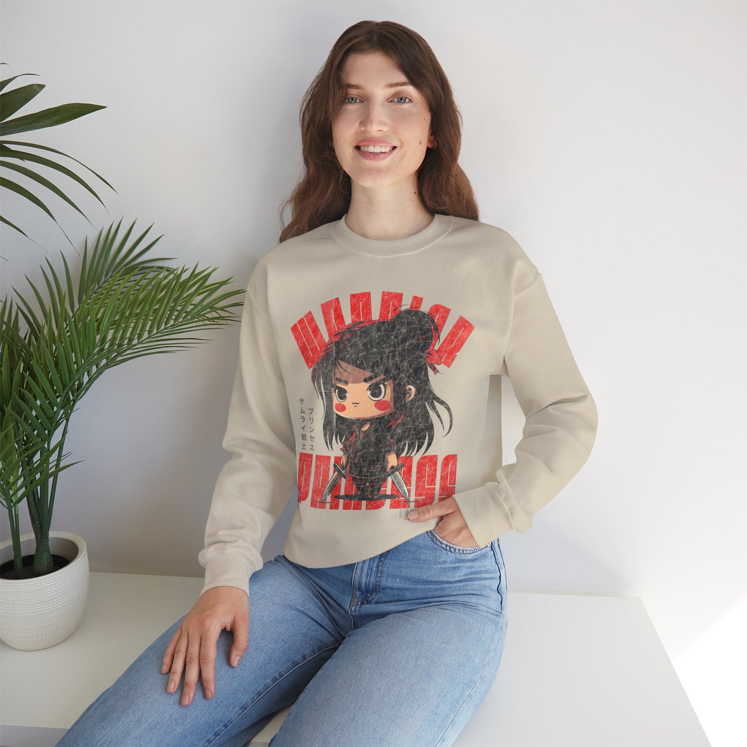 SAMURAI WARRIOR PRINCESS Heavy Blend Crewneck Sweatshirt