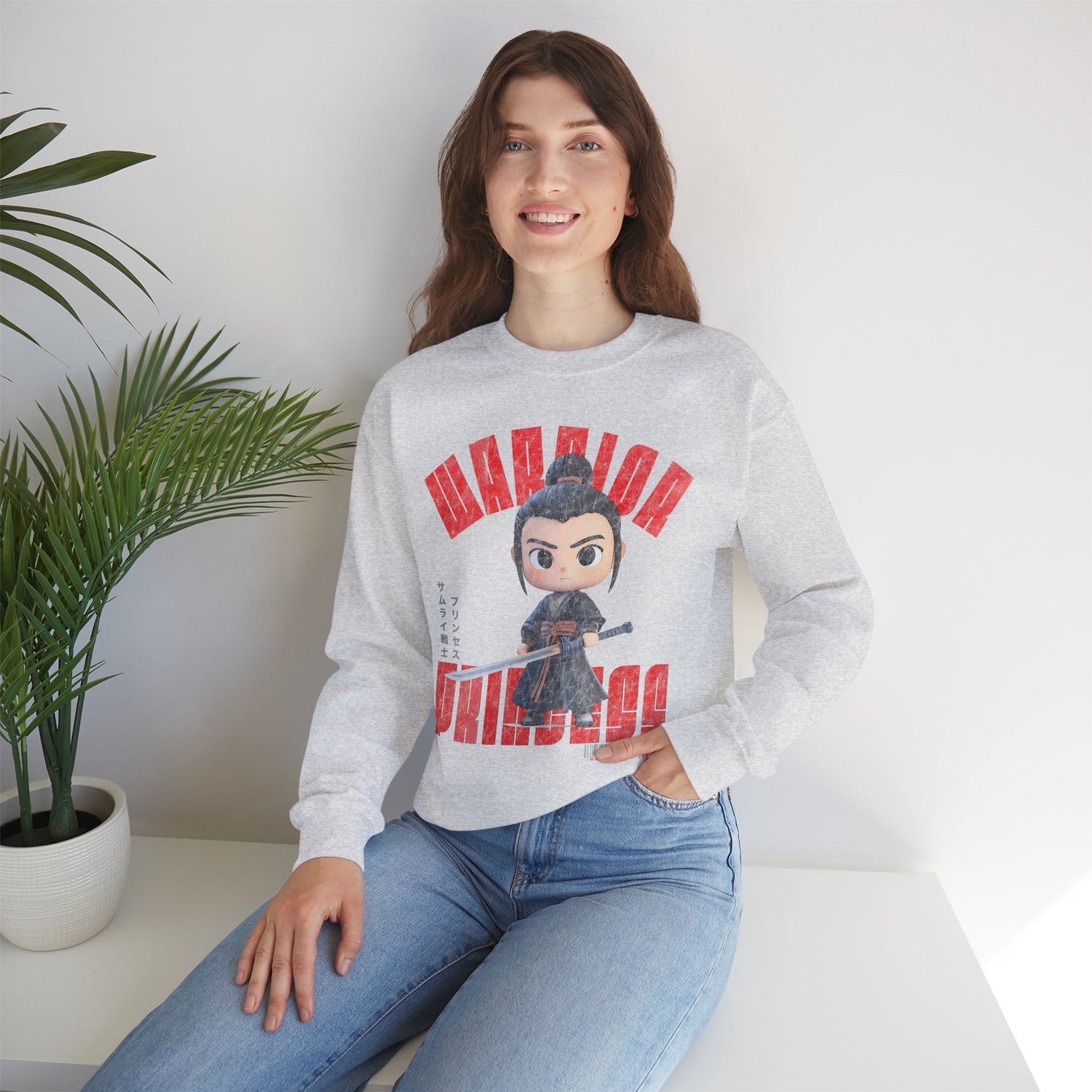 SAMURAI WARRIOR PRINCESS Heavy Blend Crewneck Sweatshirt