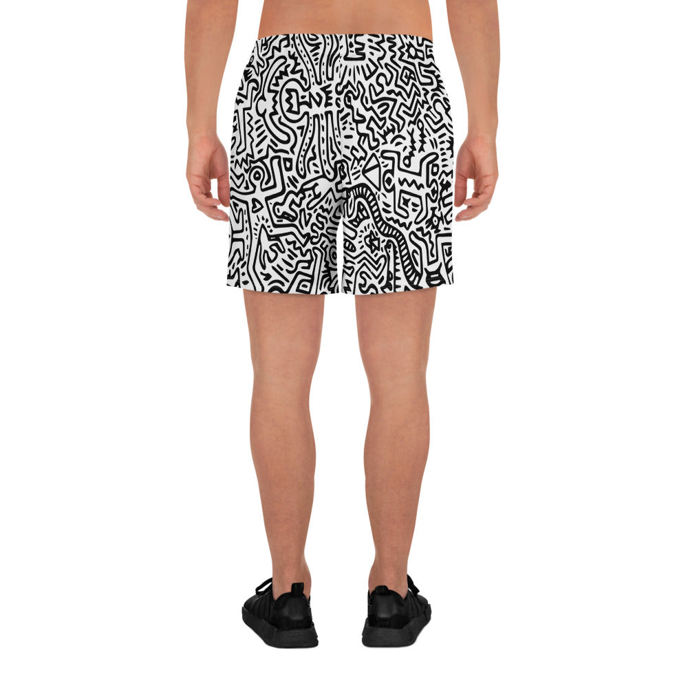 City Wall Graffiti Athletic Long Shorts