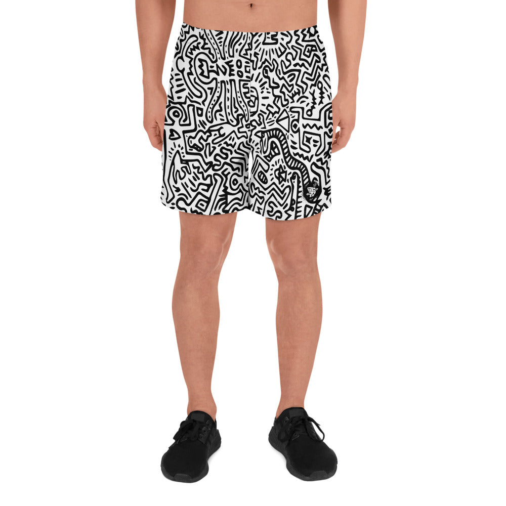 City Wall Graffiti Athletic Long Shorts