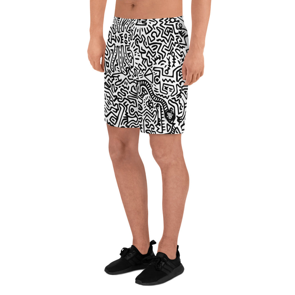 City Wall Graffiti Athletic Long Shorts