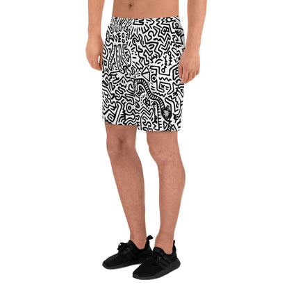 City Wall Graffiti Athletic Long Shorts