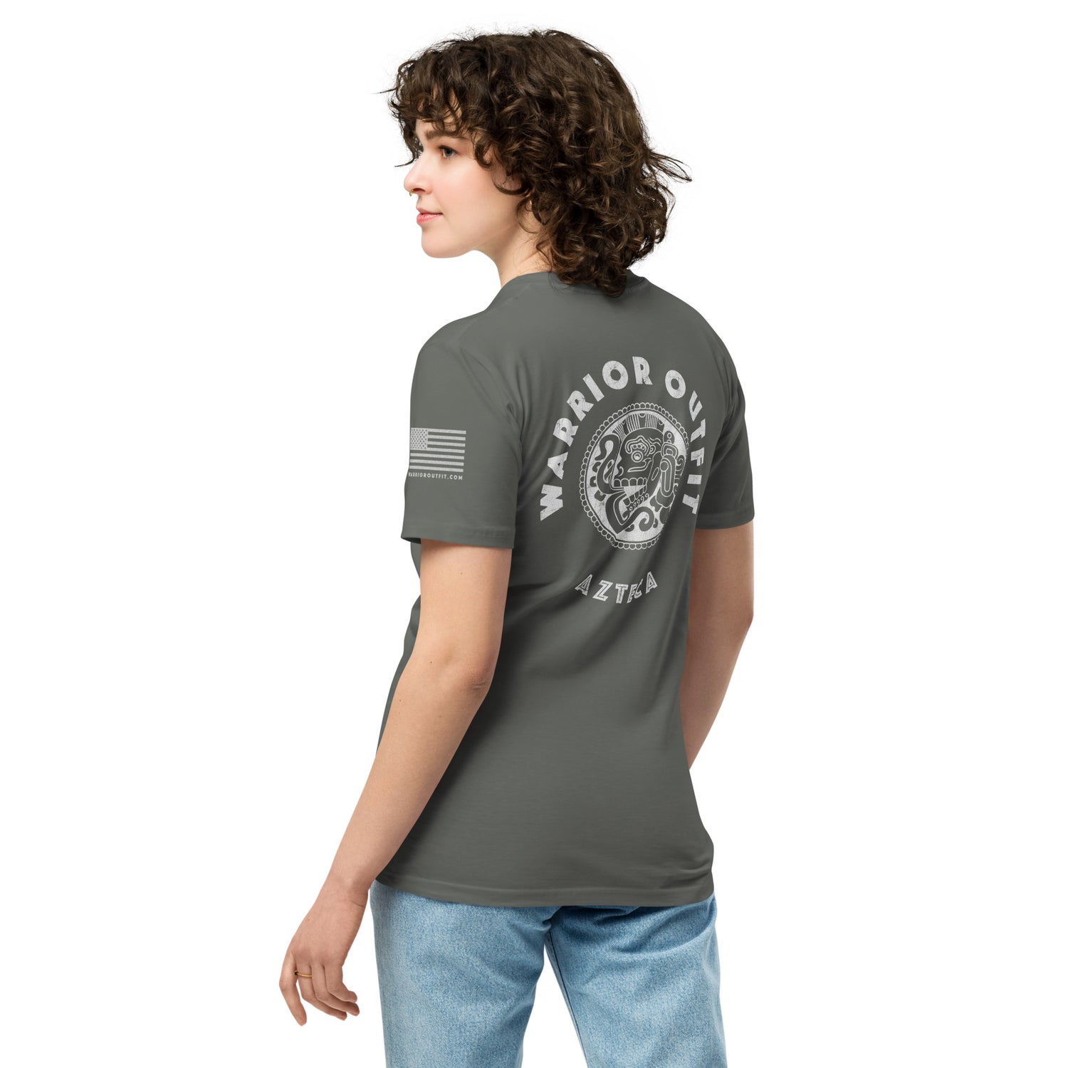 AZTECA Premium Cotton Workout Tee - Ocelotl Jaguar Warrior