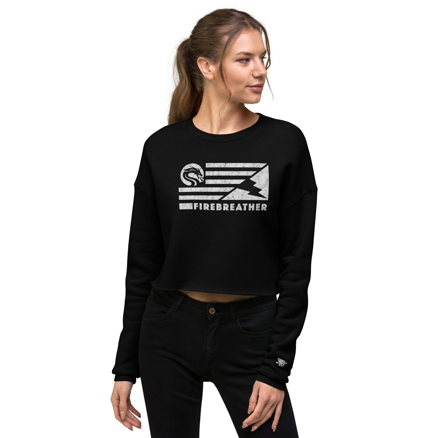 Firebreather Crop Sweatshirt : Cotton Polyester Blend