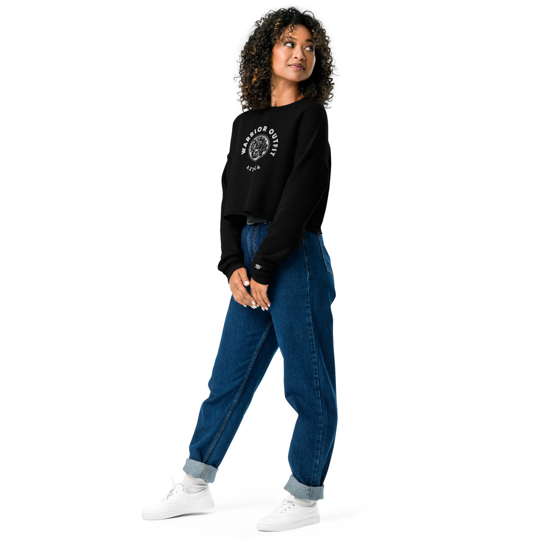 Azteca Ocelotl Jaguar Warrior Crop Sweatshirt