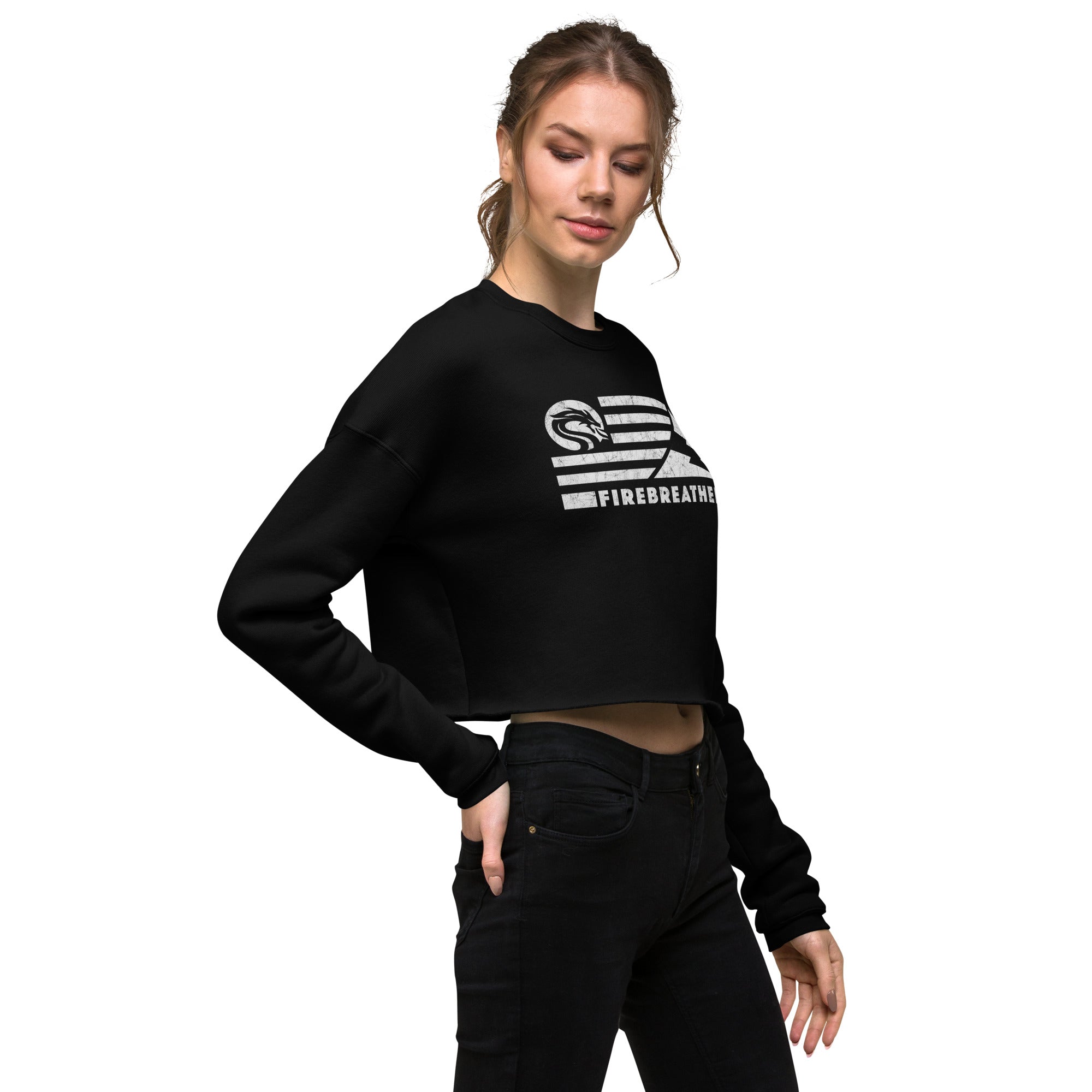 Firebreather Crop Sweatshirt : Cotton Polyester Blend