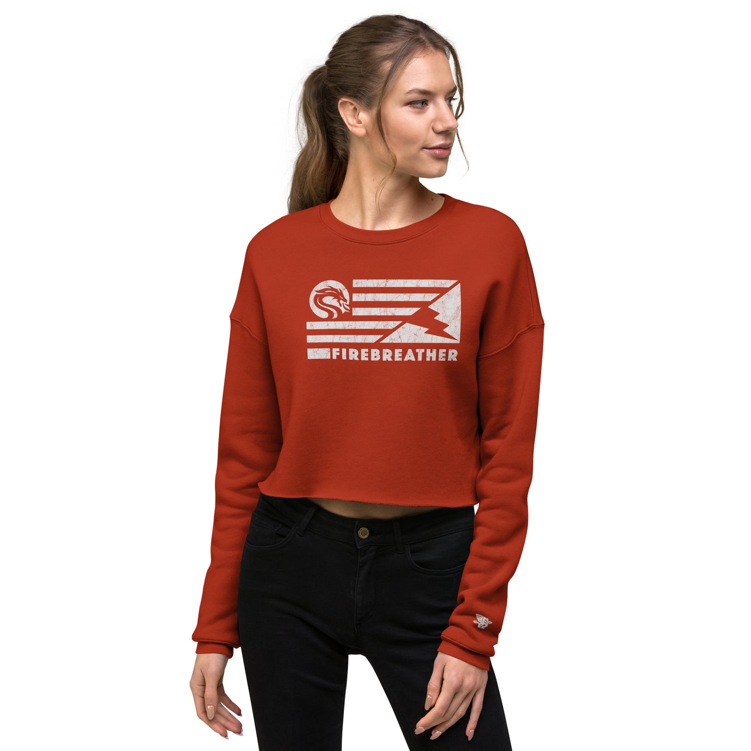 Firebreather Crop Sweatshirt : Cotton Polyester Blend