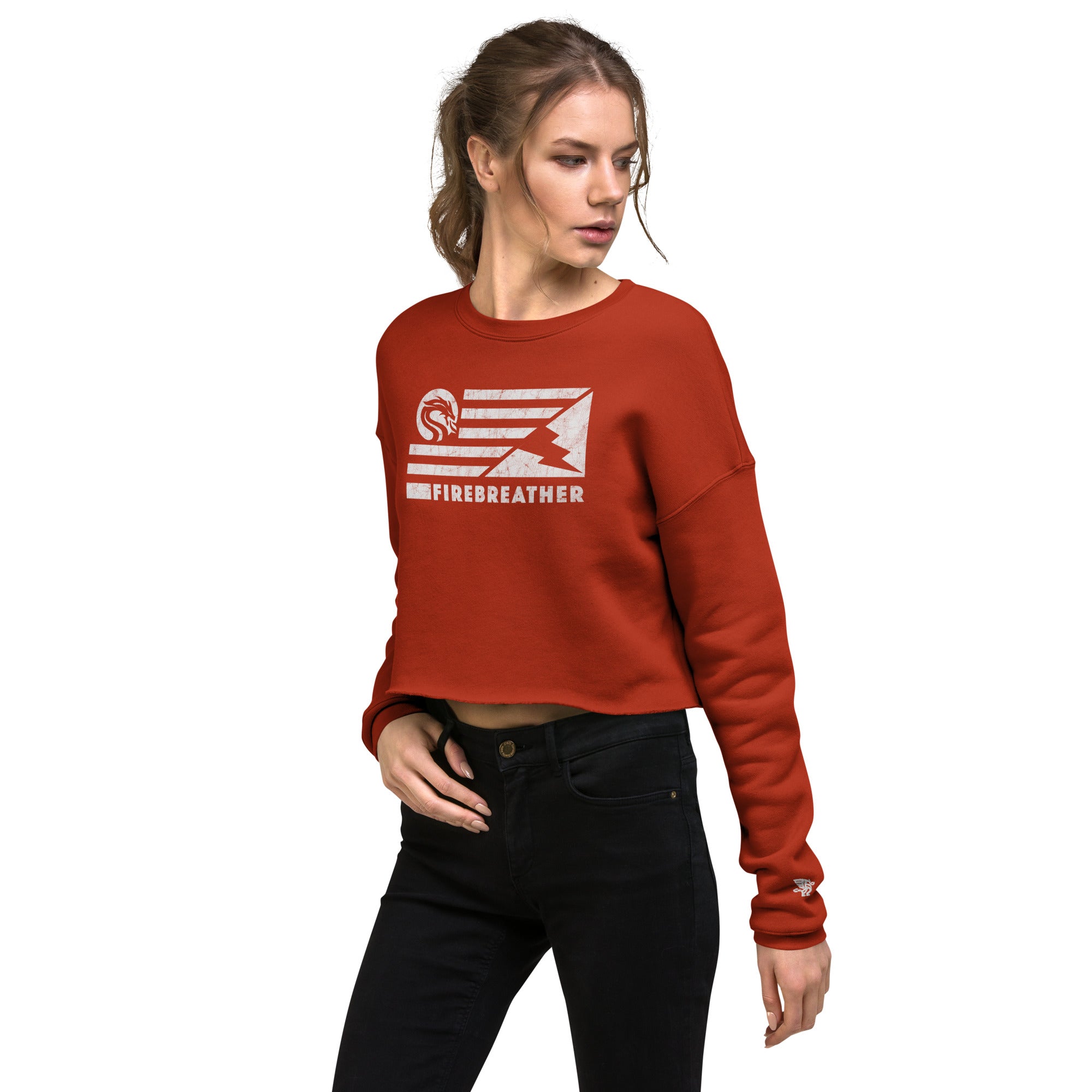 Firebreather Crop Sweatshirt : Cotton Polyester Blend