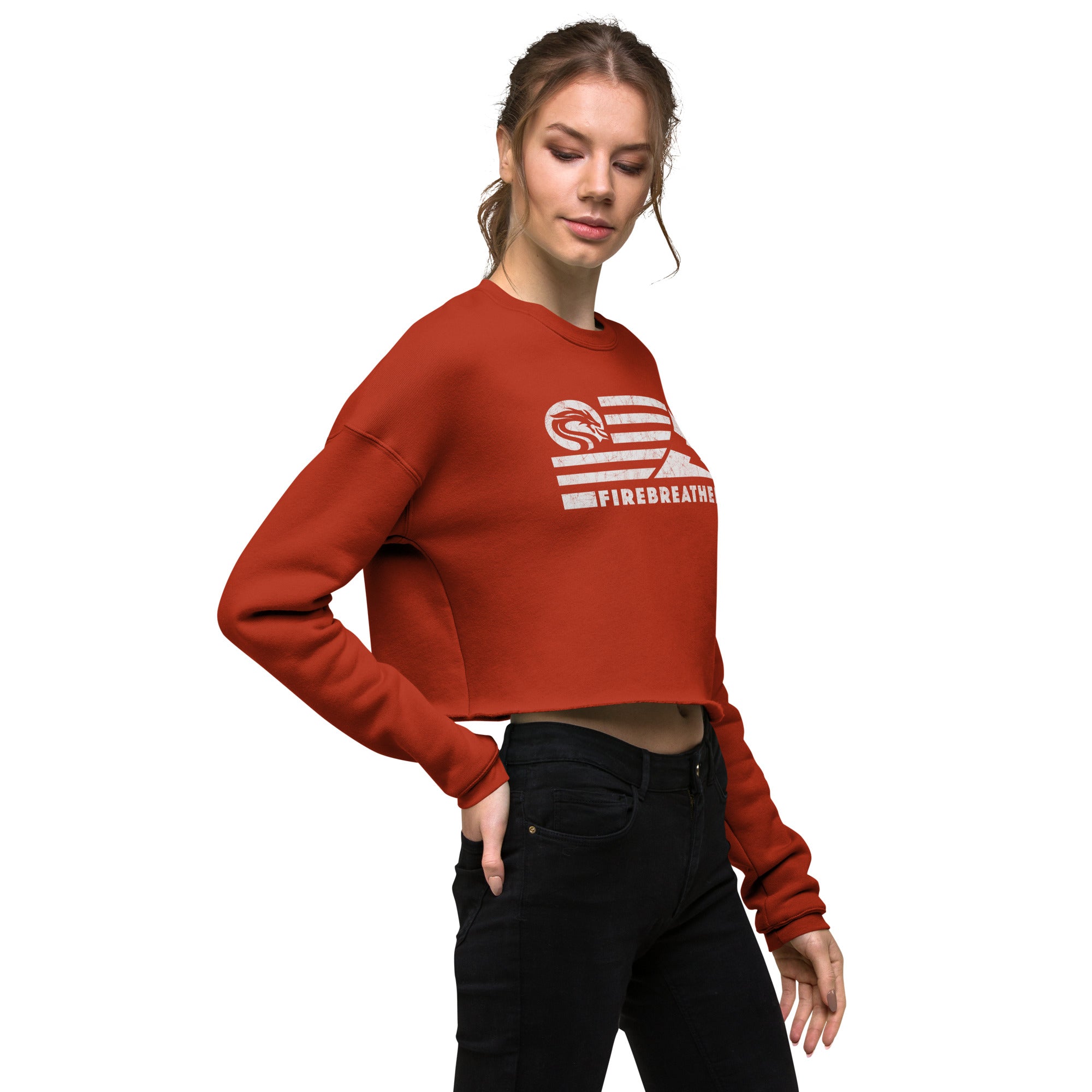 Firebreather Crop Sweatshirt : Cotton Polyester Blend