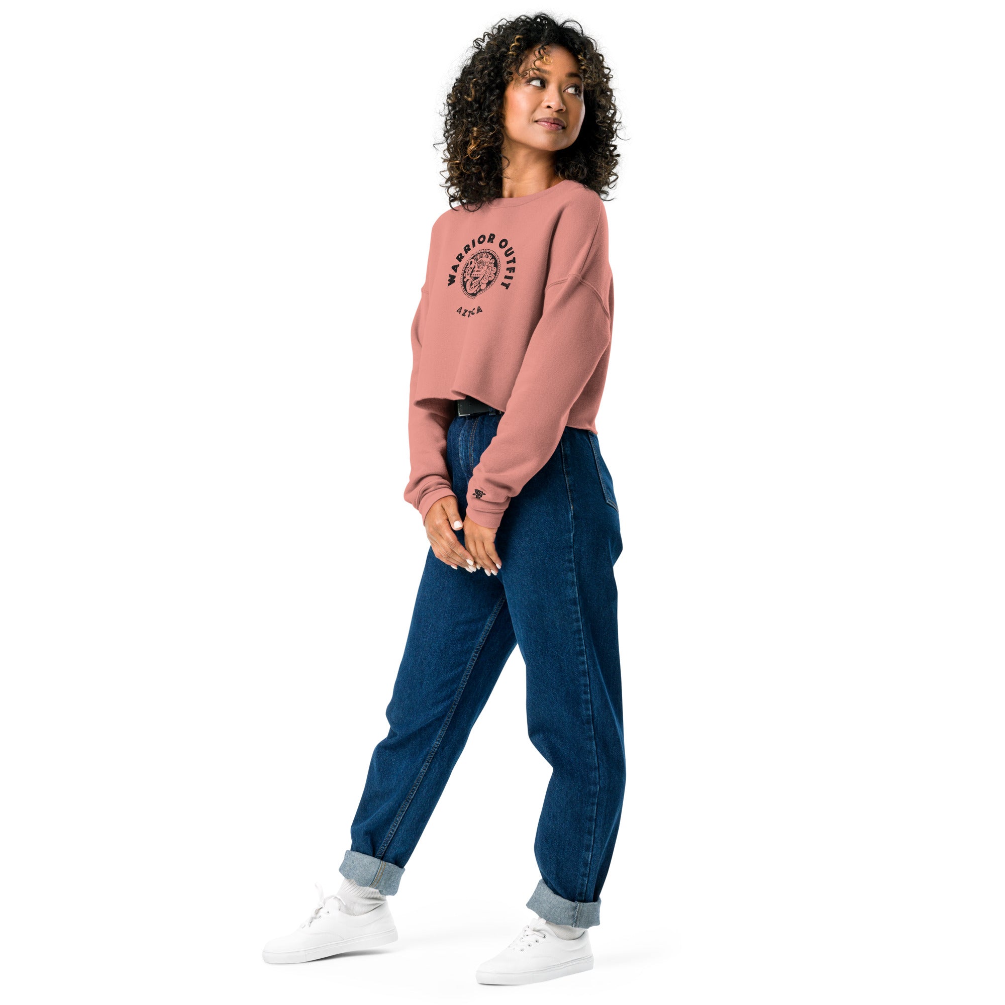 Azteca Ocelotl Jaguar Warrior Crop Sweatshirt