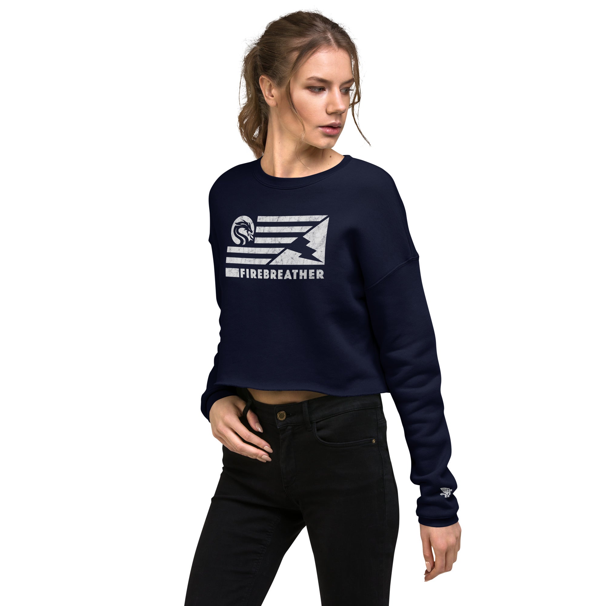 Firebreather Crop Sweatshirt : Cotton Polyester Blend